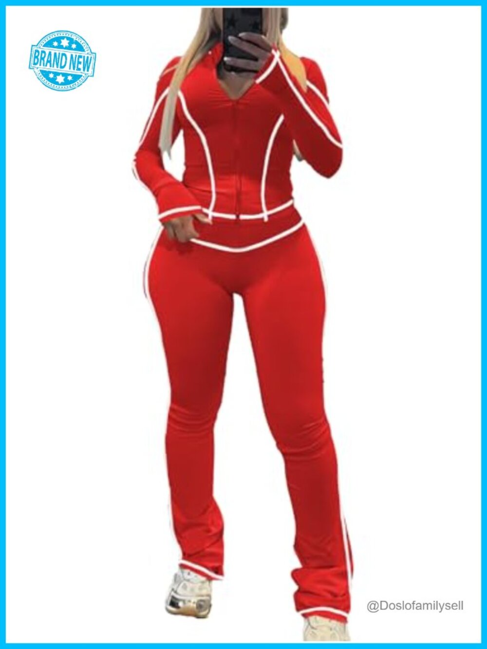 Women's 2 Piece Tracksuit Zipper Workout Set Long Sleeve Lounge